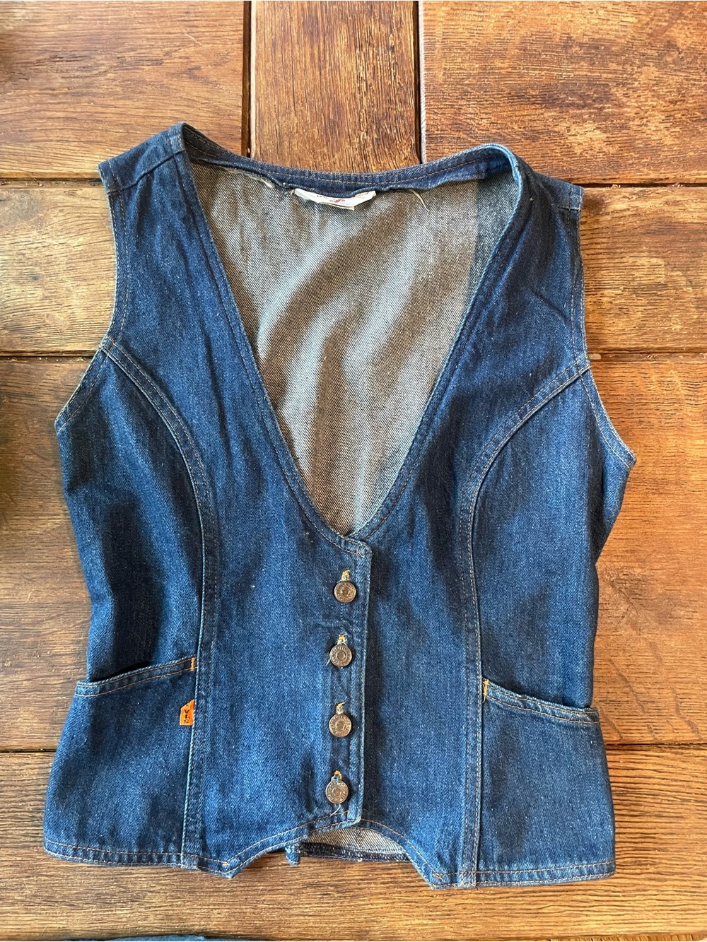 Levis vintage Women’s Dark Blue Denim Vest - Classic Button Front